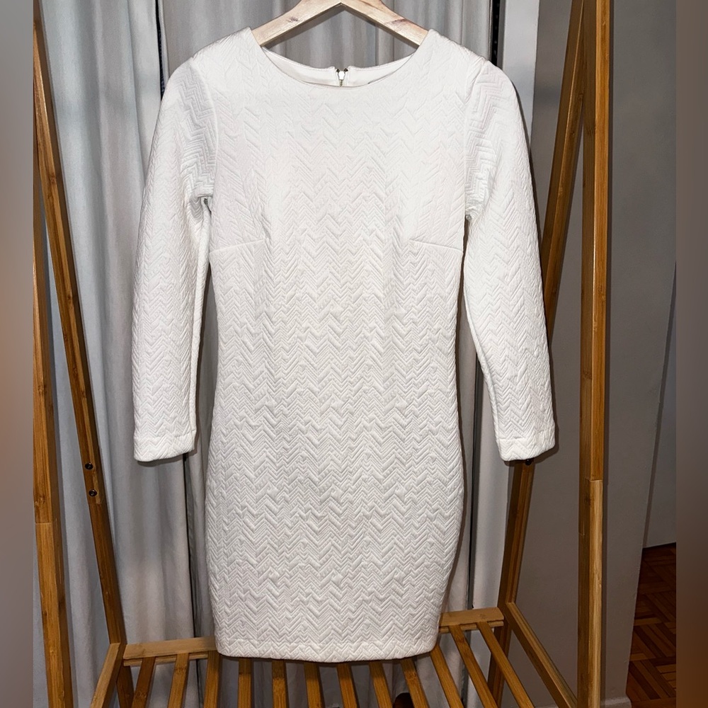 Dynamite White Textured Midi Dress